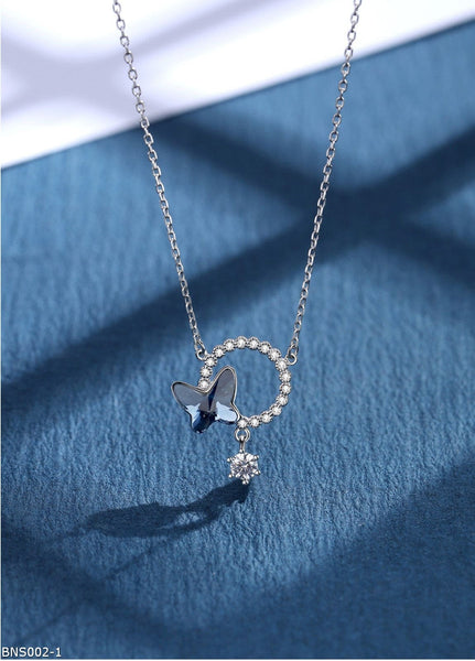 Austrian crystal butterfly flower necklace – CharmingStar