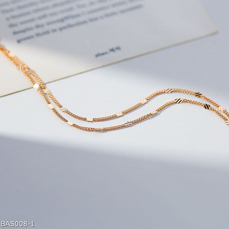 Double layer minimalist chain anklet