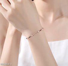 Enamel geometric square clasp bracelet