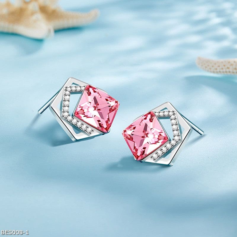 Austrian geometric crystal  earrings