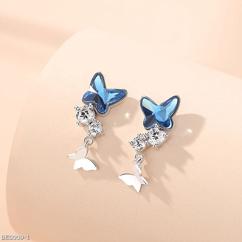 Austrian crystal butterfly earrings