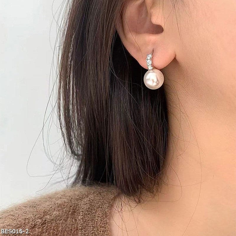 Shell beads hoop earrings - 10mm/12mm pearl