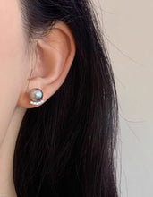 Light luxy microset zircon pearl earrings