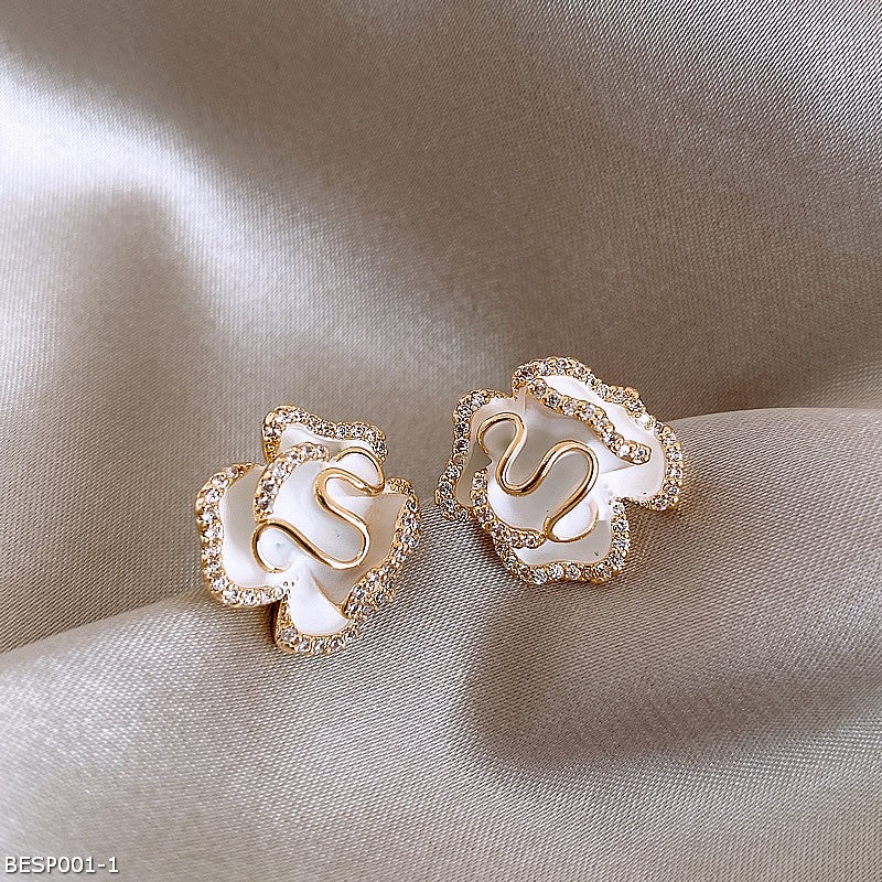 Camellia fairy stud earrings
