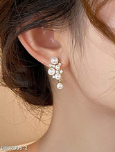 French vintage pearl zircon earrings