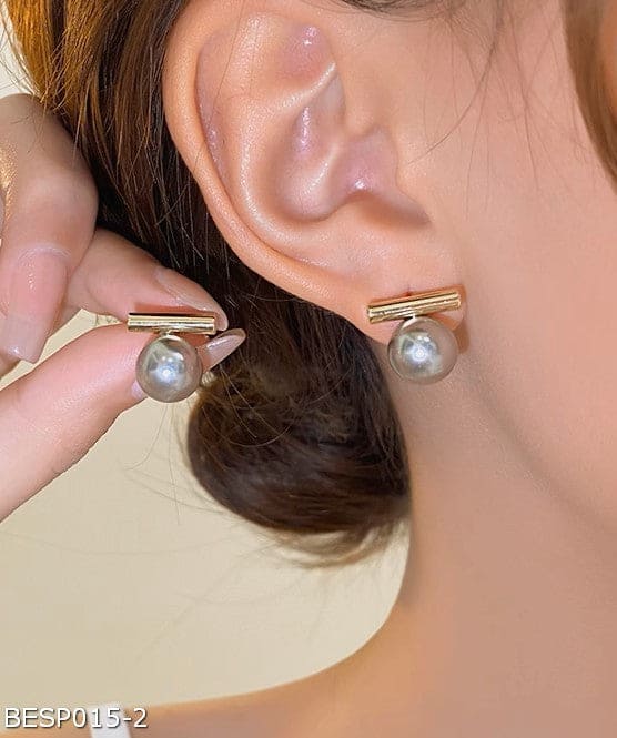 Grey purple vintage stud earrings