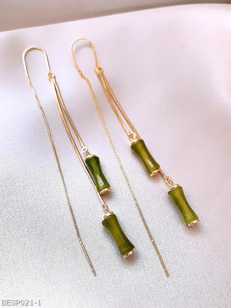 Bamboo string earrings