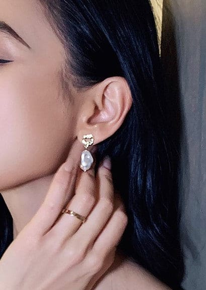 French Baroque faux pearl  earrings