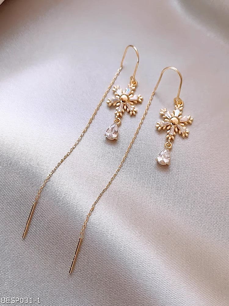 Snowflake tassel earrings