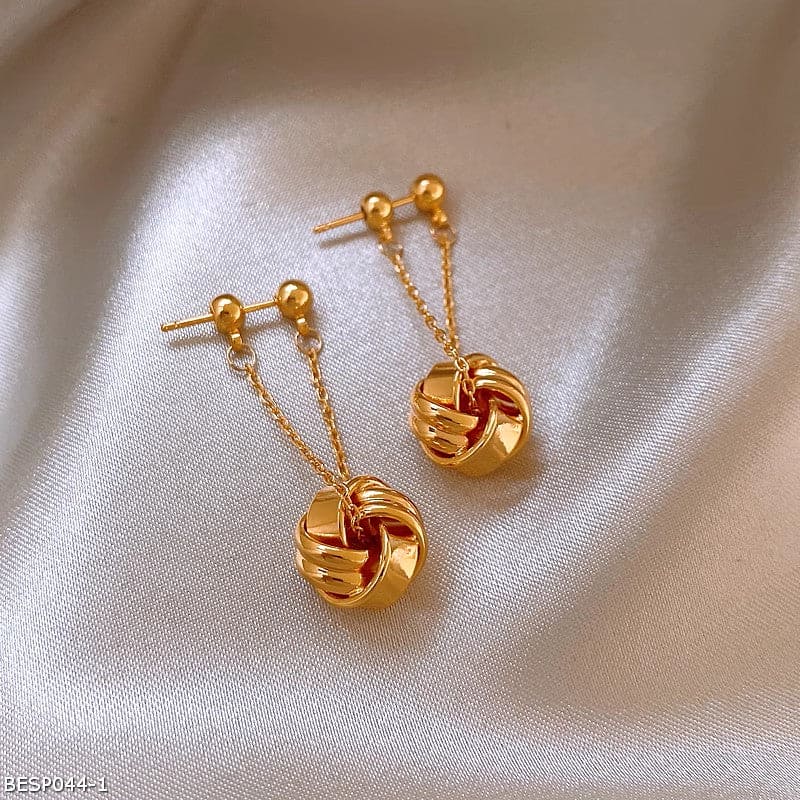 French vintage gold tassel earrings