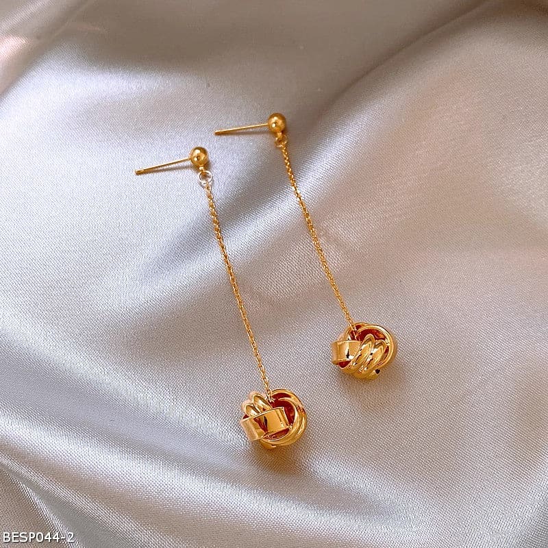 French vintage gold tassel earrings