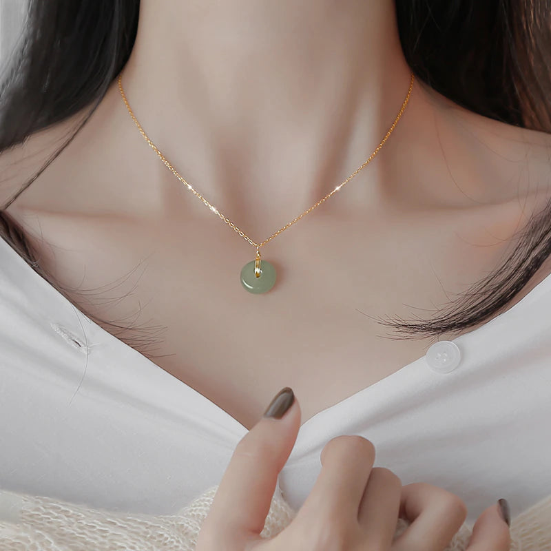 Synthetic Jade Pendant Necklace