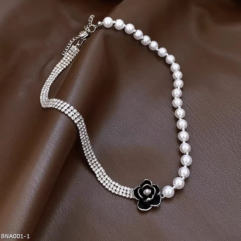 Camellia pearl choker necklace