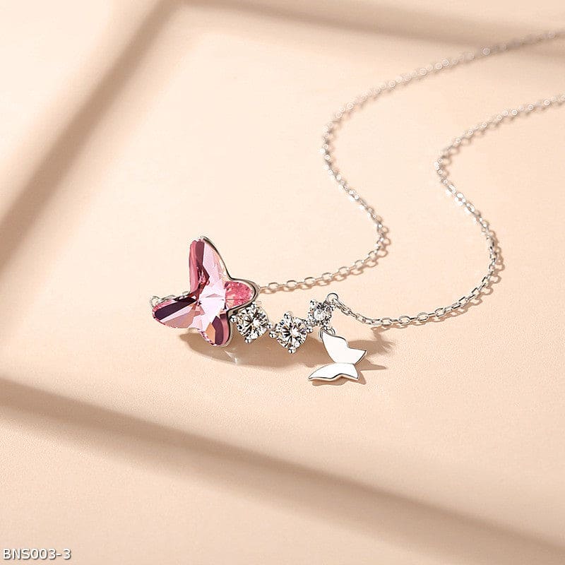 Crystal luxury butterfly pendant necklace