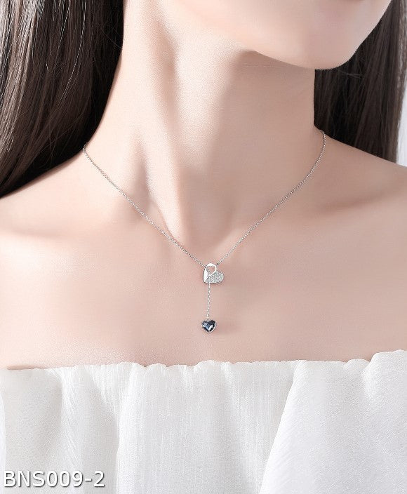 Austrian crystal love tassel necklace