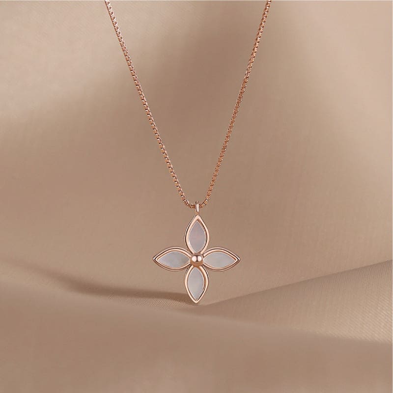 ins style double sided clover necklace