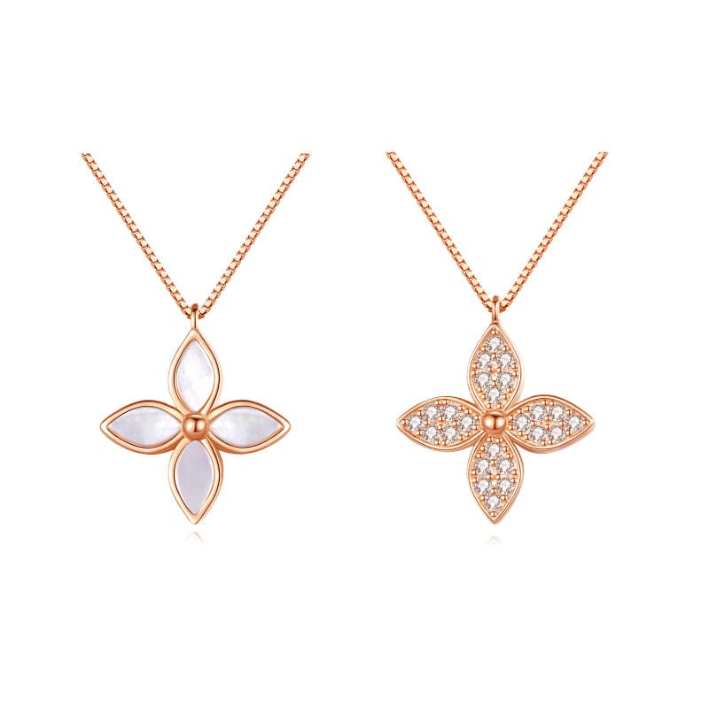 ins style double sided clover necklace