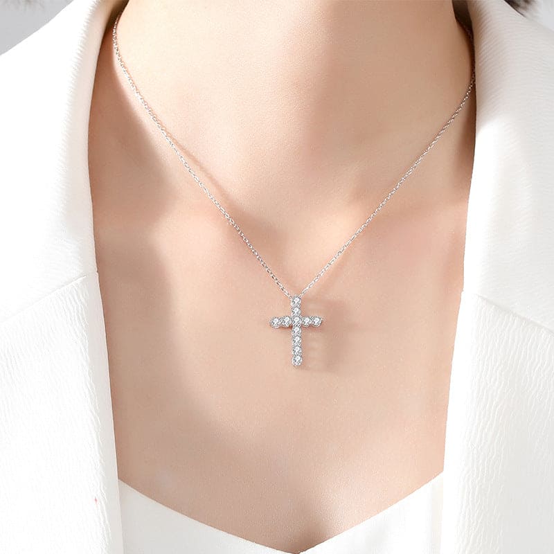 zircon cross pendant  necklace