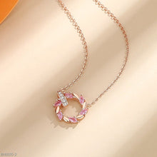 Zircon Wheat Ear Ring Pendant necklace