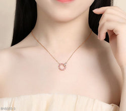 Zircon Wheat Ear Ring Pendant necklace