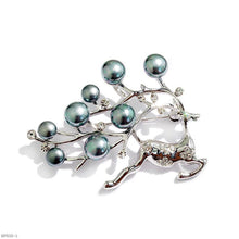 Pearl deer brooch
