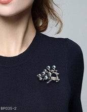 Pearl deer brooch