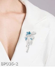 Austrian blue crystal brooch