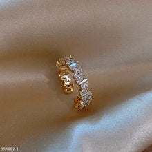 Premium gold irregular zircon open ring
