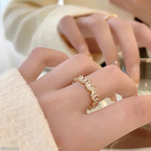 Premium gold irregular zircon open ring