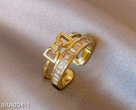 Double layer micro-set zircon open ring