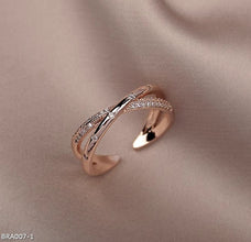 Rose gold zircon cross open ring