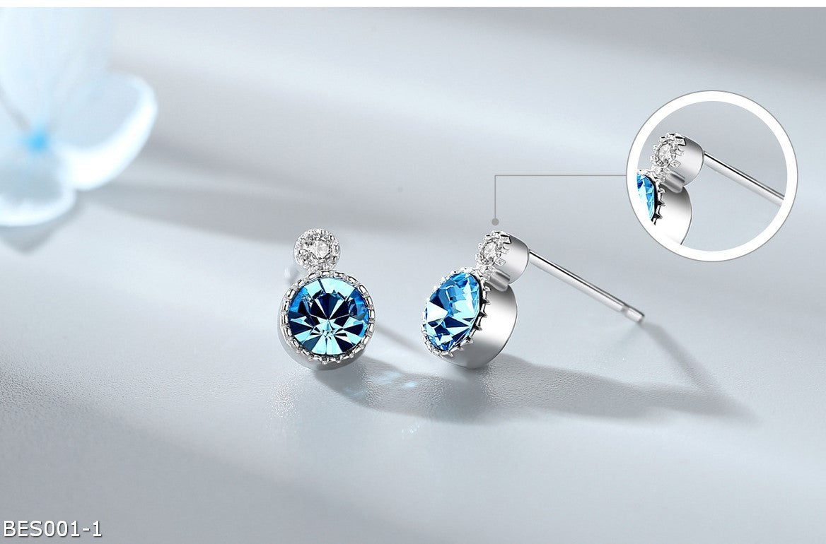 Crystal ocean heart earrings