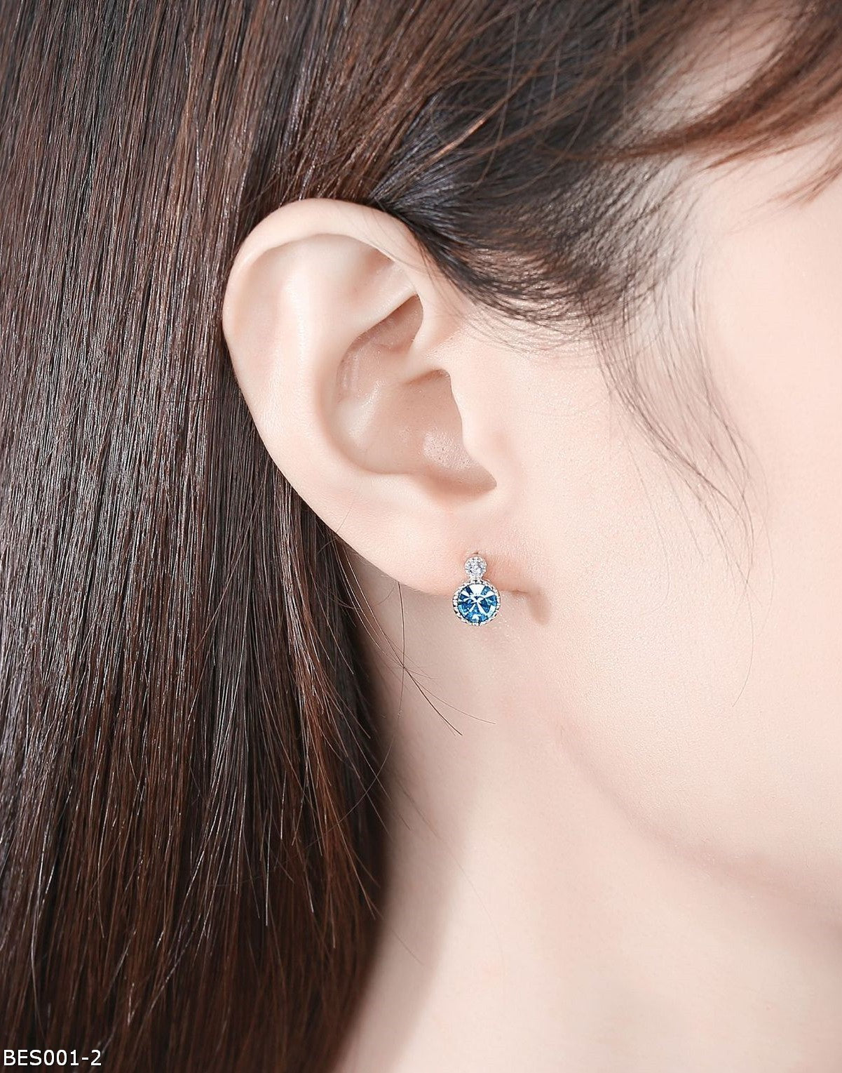 Crystal ocean heart earrings