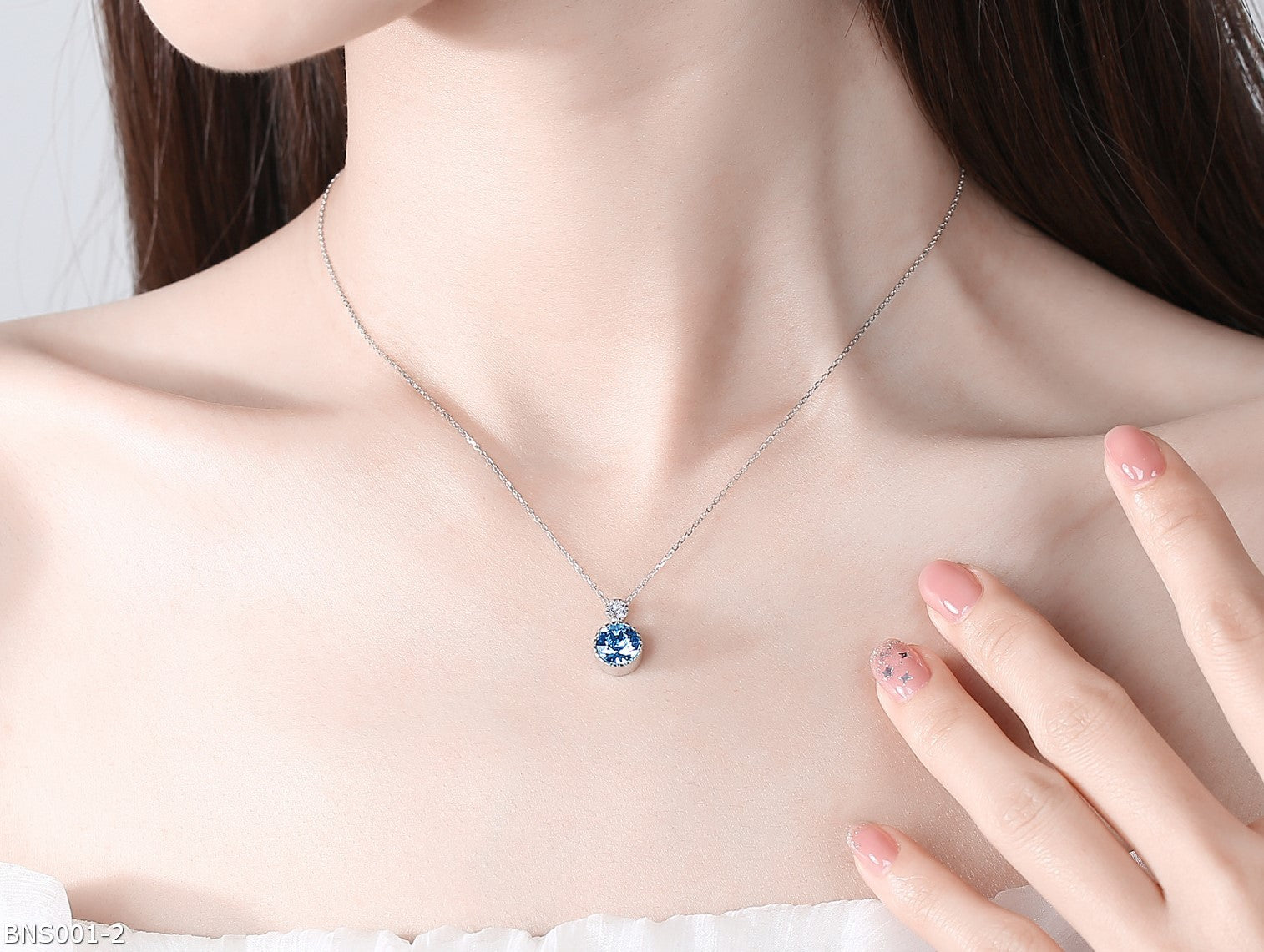 Austrian crystal ocean heart necklace