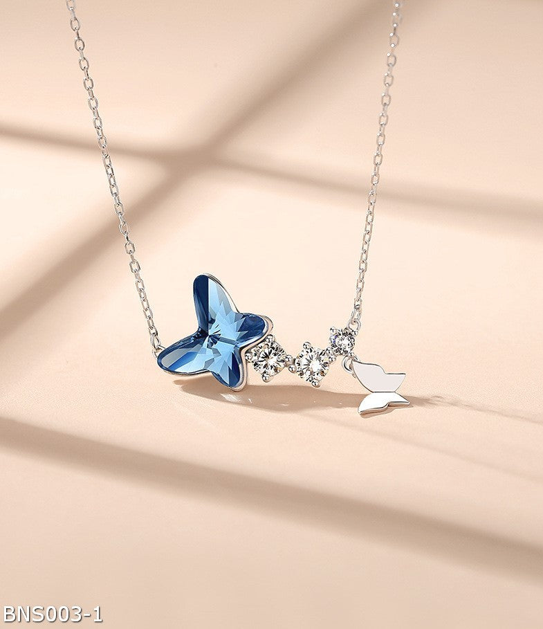 Crystal luxury butterfly pendant necklace
