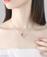 Crystal luxury butterfly pendant necklace
